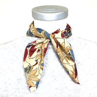 sjaaltje/zakdoek katoen vierkant 2- beige/oker/rood/blauw gebloemd