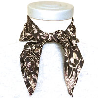 sjaaltje/zakdoek katoen vierkant 5- zwart/beige/bordeaux vlinders