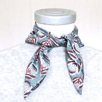 sjaaltje/zakdoek katoen vierkant 6- zeegroen/rood/blauw gebloemd