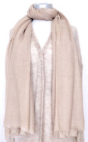sjaal XL visgraat merino wol 10- nude beige