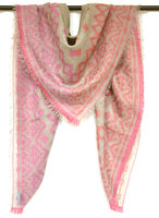 sjaal/omslagdoek merino vierkant XL met kelim motief 2- kelim jaquard