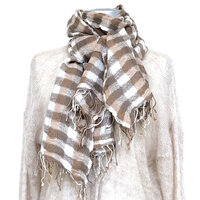 sjaal print merino wol medium 3- geruit