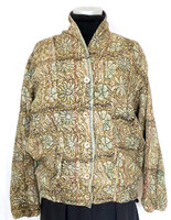 jasje/bomberjack vintage kantha met etnic  Bagru print-2-oker/turquoise