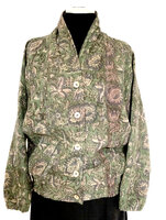 jasje/bomberjack vintage kantha met etnic  Bagru print-3-groen/taupe/blauw