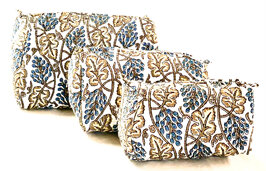 toilettas blockprint soft 7- blauw/geel/khaki