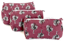 toilettas blockprint soft 10 - bordeaux/zwart