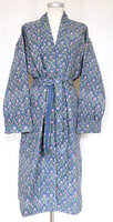  ochtendjas/kimono quilted katoen 15- hemelsblauw/roze/groen