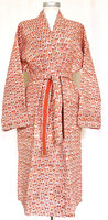 ochtendjas/kimono quilted katoen 18- roze/rood/wit