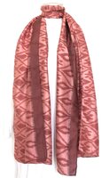 sjaal vintage gerecyclede ikat zijde 6- roze/rood