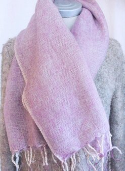 sjaal/omslagdoek mixed wool -pink/grey