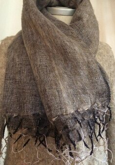 sjaal/omslagdoek mixed wool - bruin/grijs