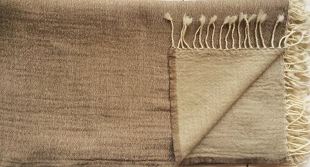 deken/plaid  mousseline wol 4- bruin melee/taupe