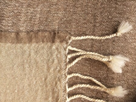 deken/plaid  mousseline wol 4- bruin melee/taupe