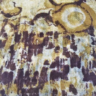 LAATSTE- sjaal merino wol- abstract print khaki/bruin