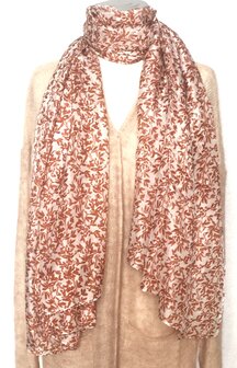 sjaal XL zijde-1 met print warm bruin