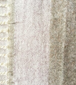 sjaal/omslagdoek mixed wool visgraat -beige/taupe