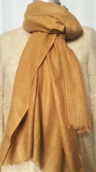  sjaal merino wol diamond weave 4- oker geel