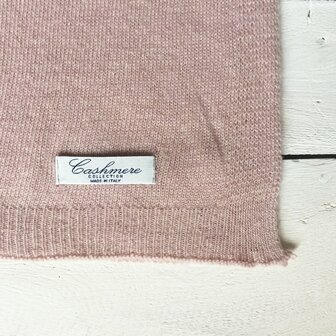 sjaal gebreid mixed wool met cachmere 2-poeder roze