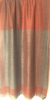 sjaal merinowol/zijde jacquard 1- antraciet/terra