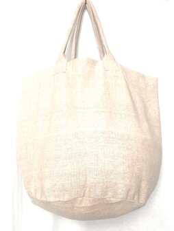 opbergzak/ tas rond XL zware katoen 4- zand