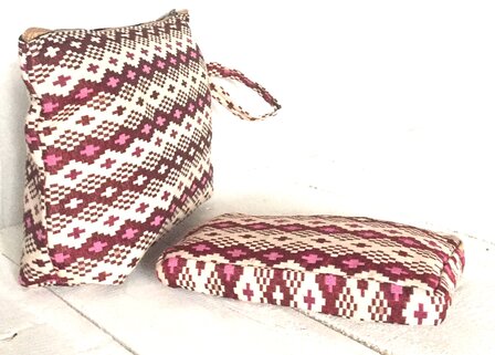 etui set jacquard Nepal- 5 bordeaux/fuchsia