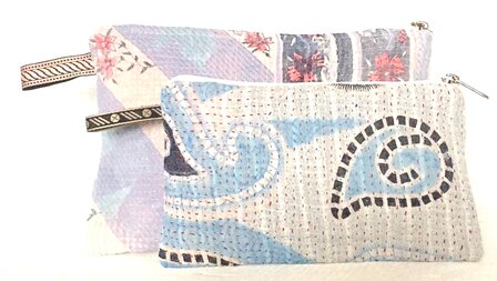 etui set vintage kantha 8-lavendel-blauw/grijs