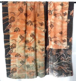  quilt kantha vintage katoen 3- abrikoos/zwart/patchwork