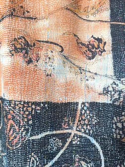  quilt kantha vintage katoen 3- abrikoos/zwart/patchwork