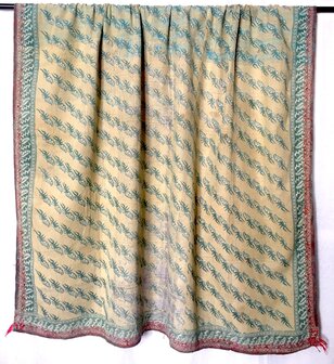  quilt kantha vintage katoen 5- groen/geel/patchwork