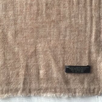 sjaal cashmere -naturel melange 2- licht bruin/off-white