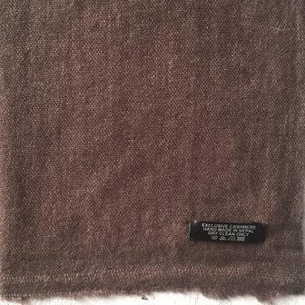LAATSTE- sjaal cashmere natural melange - 5 donker bruin