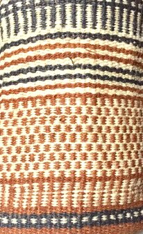 opbergzak/tas/mandje jute grof XS- brique/zwart