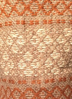 opbergzak/tas/mandje jute grof  S- off-white/brique/naturel