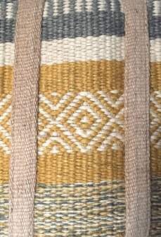  opbergzak/mand jute rond XL oker/khaki/naturel