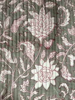  kimono quilted katoen -  7 licht grijs/framboos/wit