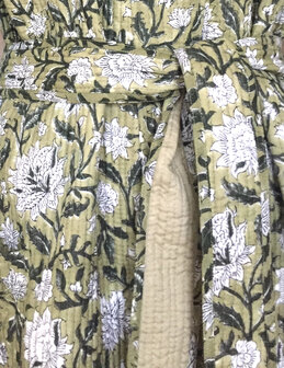  kimono quilted katoen - 2 oud groen/wit