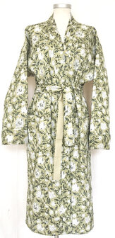  kimono quilted katoen - 2 oud groen/wit