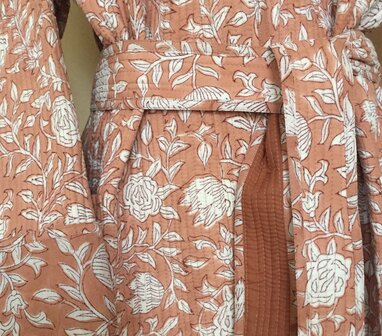  kimono quilted katoen -  5 oud roze/wit