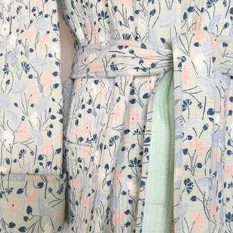  kimono quilted katoen -  6 pastelblauw/roze