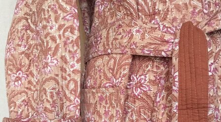  ochtendjas /kimono quilted katoen -  8 oud roze/licht bruin