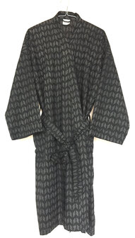  UITVERKOCHT- kimono hand blockprint 1- zwart zig-zag