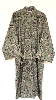  kimono hand blockprint 5 groen/blauw 