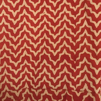  kimono hand blockprint 9 roest/off-white zig-zag