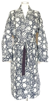  UITVERKOCHT- kimono quilted katoen -  4 donkergrijs/wit