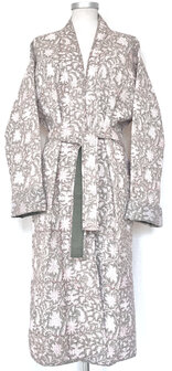  kimono quilted katoen -  7 licht grijs/framboos/wit
