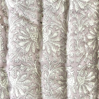 deken quilt eenpersoons reversible blockprint 12- oud paars/grijs-wit