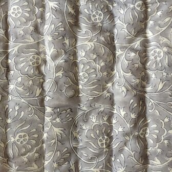 UITVERKOCHT- deken quilt tweepersoons reversible blockprint 15-anthraciet /lavendel