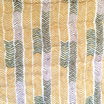 deken quilt kind reversible blockprint 2- giraffe/geel-groen