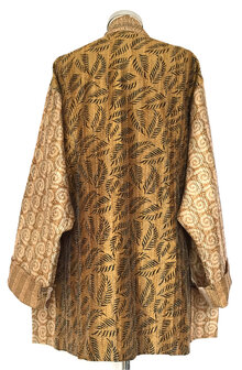 VERKOCHT- jacket kantha oversized recycled silk 10- spirals and leaves