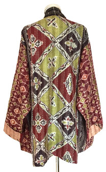 VERKOCHT- jacket kantha oversized recycled silk 11- kelim